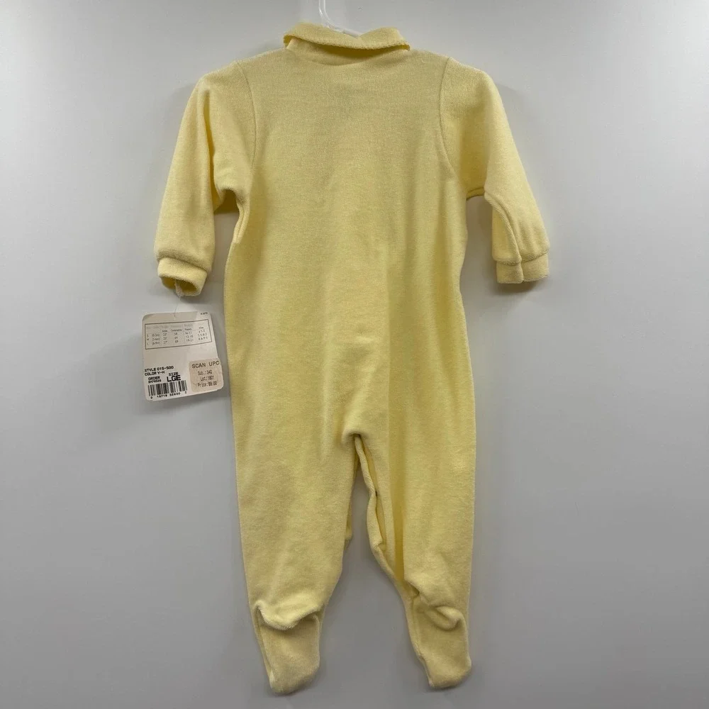 Vintage carters baby yellow bear sleeper one piece footed 6-9 mos terry cloth